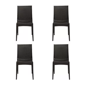 Cello Kraft Garden Chair, Set Of 4 (Pearl Brown) | Strong And Durable | Easy To Clean | Chair For Living Room, Bed Room, Kitchen, Office Room, Outdoor | 3 Years Warranty