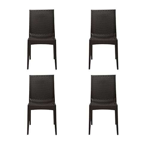 Cello Kraft Garden Chair, Set Of 4 (Pearl Brown) | Strong And Durable | Easy To Clean | Chair For Living Room, Bed Room, Kitchen, Office Room, Outdoor | 3 Years Warranty