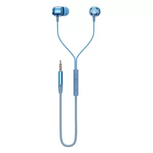Boat Bassheads 162 V2 Wired Earphones With 10Mm Drivers, Metallic In Ear Earbuds, Integrated Controls, In-Line Microphone, Ergonomic Fit, Braided Cable & 3.5Mm Jack(Calm Blue)