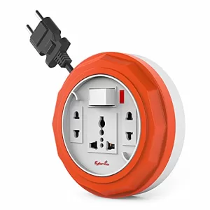 Fybros Comex 2 Pin Extension Cord, Extension Box, Power Strip With International Sockets Extension Board, 2 Year Warranty, 5 Meter Heavy Duty Cable, (Multicolor)- Made In India