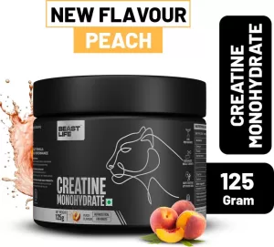 Beastlife Super Micronized Creatine Monohydrate | Nabl Lab Tested | 100% Pure Creatine(125 G, Peach)