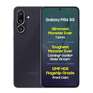 Samsung Galaxy M56 5G (Black, 8 Gb Ram, 128 Gb Storage) | Slimmest Phone In The Segment | Gorilla Glass Victus+ | 10 Bit Hdr Video | Enhanced Nightography | 4Nm Processor | Vapor Cooling Chamber