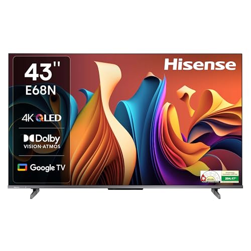 Hisense 108 Cm (43 Inches) E68N Series 4K Ultra Hd Smart Google Qled Tv 43E68N (Grey)