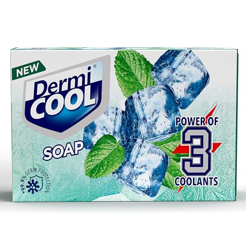 Dermicool Soap With The Power Of 3 Coolants – Camphor, Menthol, Thyme Oil | 99.9% Germ Protection | 125 Gm Each | Pack Of 5