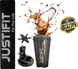 Justifit Shaker Bottle With Whisk Ball | Gym 700 Ml Shaker 700 Ml Shaker(Pack Of 1, Black, Plastic)