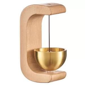Wooden Magnetic Door Bell Chime – Brass Shopkeeper Entry Alert For Small Doors, Wall Mount Classic Sound Bell, Decorative Vintage Doorbell For Home, Office & Store Use