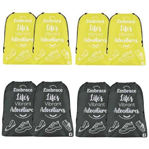 Kuber Industries Pack Of 8 Travel Packing Bags For Clothes | Travel Pouches | Packing Cubes Travel Organizer | Storage Organizer For Travel-Hiking-Adventure | Laundry Bag | Small | Yellow & Gray