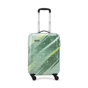 Aristocrat Radiance Cabin Trolley Bag 55Cm | Small | Hard Luggage| Smooth 4-Wheel Suitcase| Combination Lock With Sturdy Zipper | Full Fabric Convipack | 5-Year Warranty (Green)