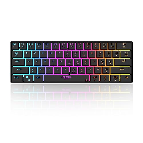 Ant Esports Mk1500 Bt Mini 60% Pro Rgb Wireless Gaming Keyboard With Membrane Switches For Pc/Mobile/Tablets/Laptop/Tv’S- Black.