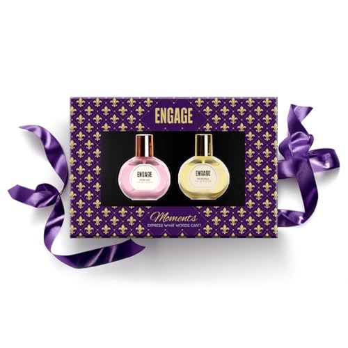 Engage Gift Set – Moments Luxury Perfume For Women,100Ml, Long Lasting Smell Women Perfume,Rakshabandhan Gift For Sister, Eau De Parfum,Travel Sized Perfume Combo,50Ml X 2,Rakhi Gift Hamper For Sister