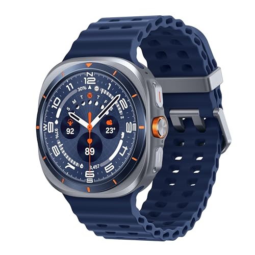 Samsung Galaxy Watch Ultra (47Mm, Lte, Titanium Blue) With Upto 100H Battery | 3Nm Processor | Dual Gps | Quick Button/Siren | Sapphire Glass | 10Atm & Ip68 | Bp & Ecg Monitor | Energy Score & Ages
