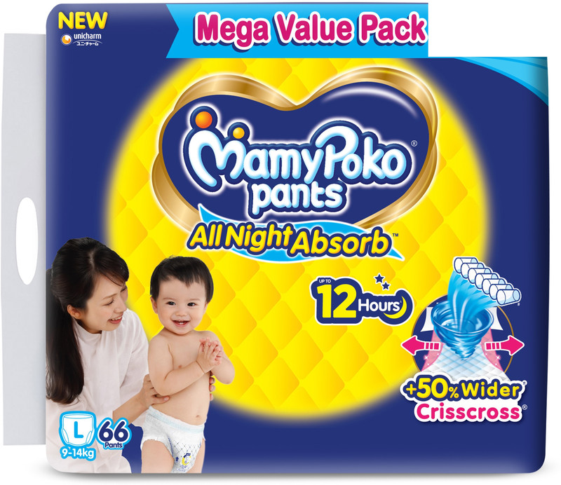 Mamypoko Pants All Night Absorb L66 – L(66 Pieces)