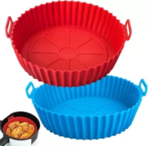 Silicone Air Fryer Liner, Basket, Heat Resistant Easy Cleaning Oven Accessory, Reusable Bowl (1, Round)