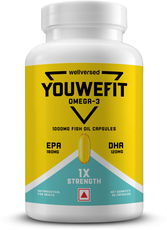 Youwefit Omega-3 Fish Oil | 1000Mg Daily Strength Fish Oil Capsules | No Fishy Burps(60 Capsules)
