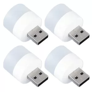 E-Cosmos Plug in LED Night Light Mini USB LED Light Flexible USB LED Ambient Light Mini USB LED Light, LED Portable car Bulb, Indoor, Outdoor, Reading, Kitchen,Sleep (4 pcs)