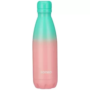 Amazon Brand – Solimo Stainless Steel Insulated Cola Dual Colour Bottle (500ml) | Superior Durability | 100% Food-Safe | Leak Proof | BPA-Free Cap (Green & Pink)