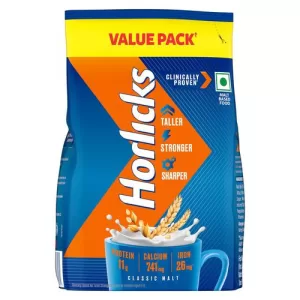 Horlicks Nutrition Drink Pouch – 750/800 g – Classic Malt – Clinically Proven to make kids Taller, Stronger, Sharper
