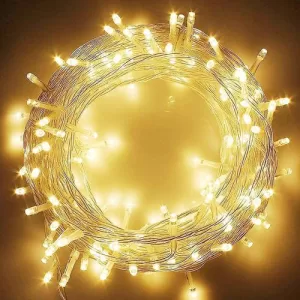 NIYAMAX LED String Lights – 12 Meter Fairy Lights with Full View Light 42 LED Bulb – Waterproof & Flexible Copper LED Serial String Lights (Warm White)