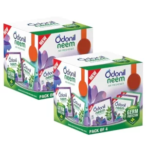 Odonil Bathroom & Toilet Air Freshener Neem Mixed Fragrance Blocks – 384G (48G X Pack Of 8) | Fragrances- Jasmine, Lavender, Orchid, Rose| Long Lasting Fragrance | Lasts Upto 30 Days | Germ Protection