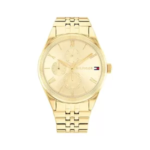 Tommy Hilfiger Quartz Analog With Date Champagne Dial Stainless Steel Strap Watch For Women-Th1782592