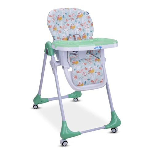 Luvlap Royal High Chair For Baby, En 71 Certified, 3 Position Recline, Baby Feeding Chair With 7 Level Height Adjustment, Adjustable Footrest, 6 Months+ (Light Green)