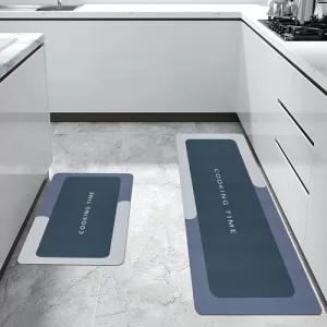 Mollishomes Anti Fatigue Kitchen Rug Sets 2 Piece Ash Grey Non Slip Kitchen Mats For Floor Cushioned Kitchen Rugs & Mats Waterproof Comfort Standing Mat Runner For Kitchen