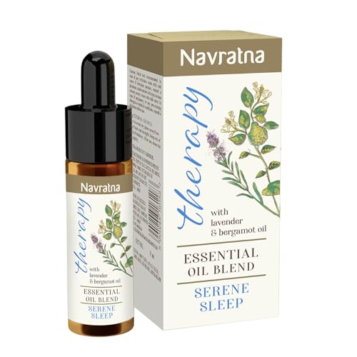 Navratna Therapy Serene Sleep Essential Oil Blend | With Bergamot Oil & Lavender Oil | Relaxing Oil For Deep Sleep | Calms The Mind | Aromatherapy Oil That Improves Sleep Quality, 15 Ml