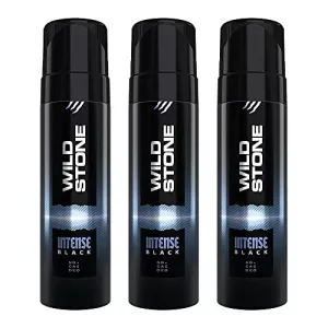 Wild Stone Intense Black Long Lasting No Gas Deodorant For Men, Pack Of 3 (150Ml Each),Spray