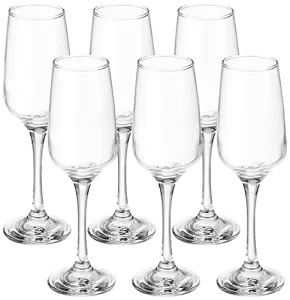 Amazon Brand – Solimo Champagne Glass Set, 220Ml, Set Of 6, Transparent