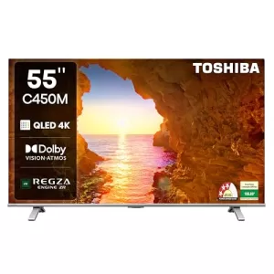 Toshiba 139 Cm (55 Inches) C450Me Series 4K Ultra Hd Smart Qled Tv 55C450Me (Silver)