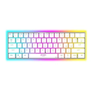 Ant Esports Mk1500 Mini 60% Pro Rgb Wireless Gaming Keyboard With Membrane Switches For Pc / Mobile / Tablets / Laptop / Tv’S- White