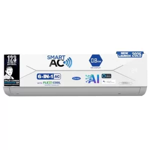 Carrier 1.5 Ton 5 Star Wi-Fi Smart Flexicool Inverter Split Ac (Copper, Convertible 6-In-1 Cooling,Smart Energy Display,Hd & Pm 2.5 Filter, Ester Edge Fxi (Wi-Fi), Cai19Ee5R35W0,White)