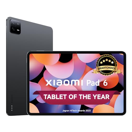 Xiaomi Pad 6 [Smartchoice]| Qualcomm Snapdragon 870| Powered By Hyperos |144Hz Refresh Rate| 8Gb, 256Gb| 2.8K+ Display (11-Inch/27.81Cm) Tablet| Dolby Vision Atmos| Quad Speakers| Wi-Fi| Gray