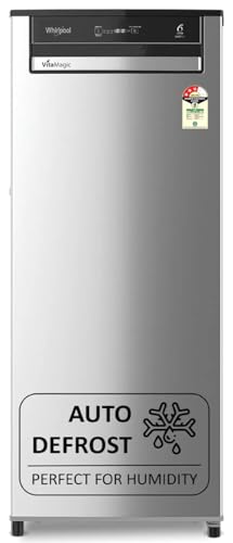 Whirlpool 192 L 3 Star Vitamagic Pro Frost Free Direct-Cool Single Door Refrigerator (215 Vmpro Prm 3S Radiant Steel-Z Fridge, Silver, Auto Defrost Technology)