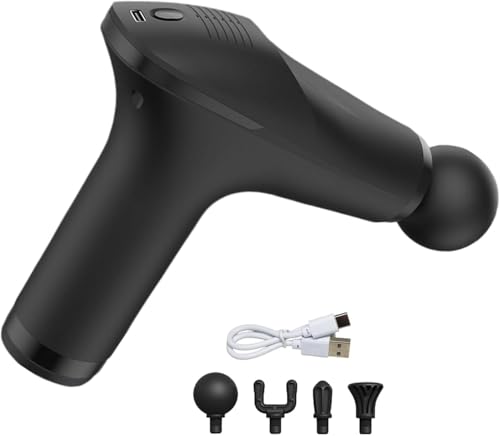 Eloura Deep Tissue Massage Gun | Sports Massager | Full Body Massager Machine For Pain Relief | 6 Speed Settings | Massage Machine For Body Pain | Faster Muscle Recovery With Multiple Attachments | Massage Gun For Men | Black
