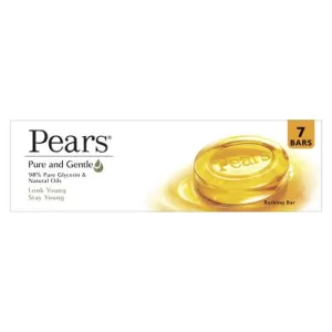 Pears Pure & Gentle Bathing Soap Bar 125 g (Combo Pack of 7) Moisturizing Glycerin Soap for Soft, Glowing Skin & Body – Paraben Free, For Men & Women