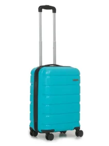 TEAKWOOD LEATHERS Unisex 8 Wheels Trolley Bag, Hard Cabin with Zipper Closure, Adjustable Push Button & Cross Side Strap, Lock System 360 Degree (55 CM, Aqua Green)
