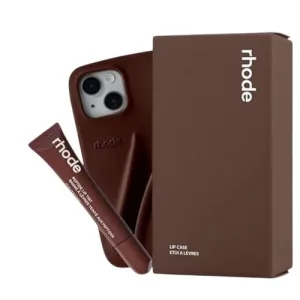 Clothemyphone iPhone Case With Lip Gloss Holder, Include 1 Lipstick, Silicone Case Trendy Aesthetic Phone Cover Lipstick Holder Phone Case For Girls & Women (Brown, iPhone 16 Pro)