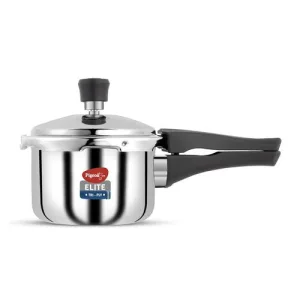 Pigeon By Stovekraft Elite Shine 1.5Liters Tri-Ply Body Outer Lid Pressure Cooker Induction And Gas Stove Compatible That Distributes Heat Evenly For Uniform Cooking (Stainless Steel, Silver)