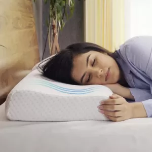 Sleepsia Cervical Orthopedic Contour Memory Foam Neck Pain Relief, Ergonomic Design, Hypoallergenic & Breathable, Side/Back Sleepers – Washable Cover – Improve Sleep Quality (Regular, Pack of 1)