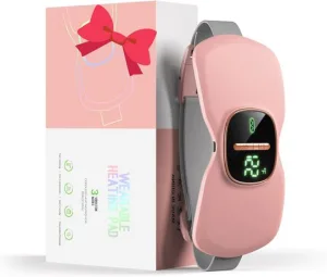 SELLASTIC Period Cramp Relief Massager | Portable Cordless Menstrual Pain Massage with 3 Heat Modes & 3 Massage Modes | Bigger Front LED Display with Battery & Temperature Indication | Back & Belly Heating Pad for Women