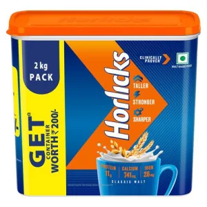 Horlicks Nutrition Drink Container – 2 Kg – Classic Malt – Clinically Proven to make kids Taller, Stronger, Sharper