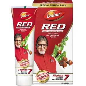 Dabur Red Toothpaste – 750g (250g x 3) | Ayurvedic Paste | Provides Germ Protection, Cavity Protection, Plaque Removal | Prevents Gum Bleeding, Yellow Teeth, Toothache, Bad Breath