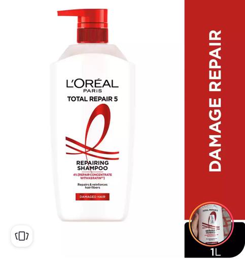 LOreal Paris Total Repair 5 Repairing Shampoo with Keratin XS Technology – 1L