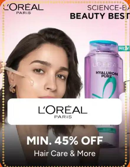 Loreal products at minimum 45% Off
