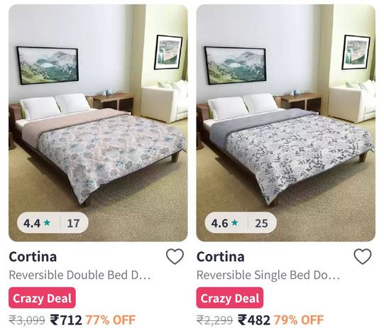 Cortina Bed Dohar Start At Rs. 482