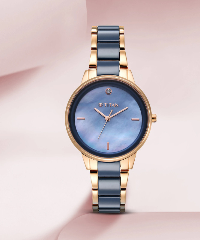 Titan Purple Ceramic Purple Ceramic Analog Watch  – For Women