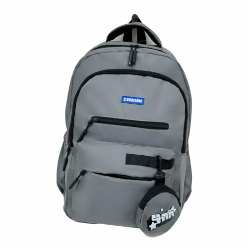 Optima Clouds Love School Bag|Tuition Bag|College Backpack|Forgirls&Women|Waterproof Bag (Gray)