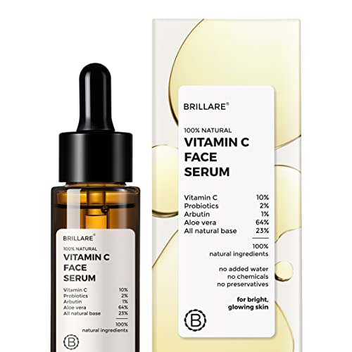 10% Vitamin C Face Serum For Glowing Skin With Probiotics & Aloe Vera | Brightens Skin, Reduces Dullness & Dark Spots | Visible Glow In 7 Days | 48 Hour Hydration