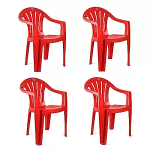 Cello Capri Arm Chair (Red, Set Of 4)